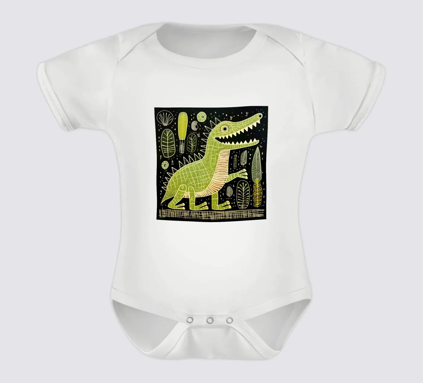Alligator vert body bébé de Minimal Animal Art