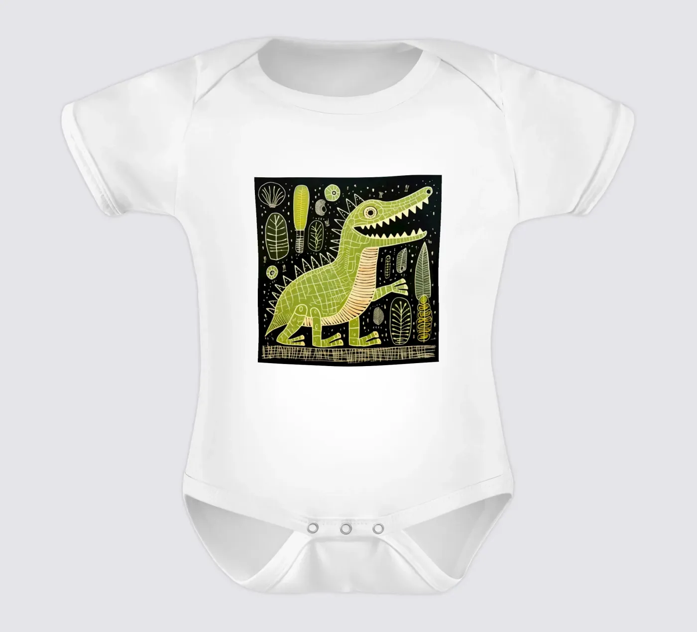 Alligator vert body bébé de Minimal Animal Art