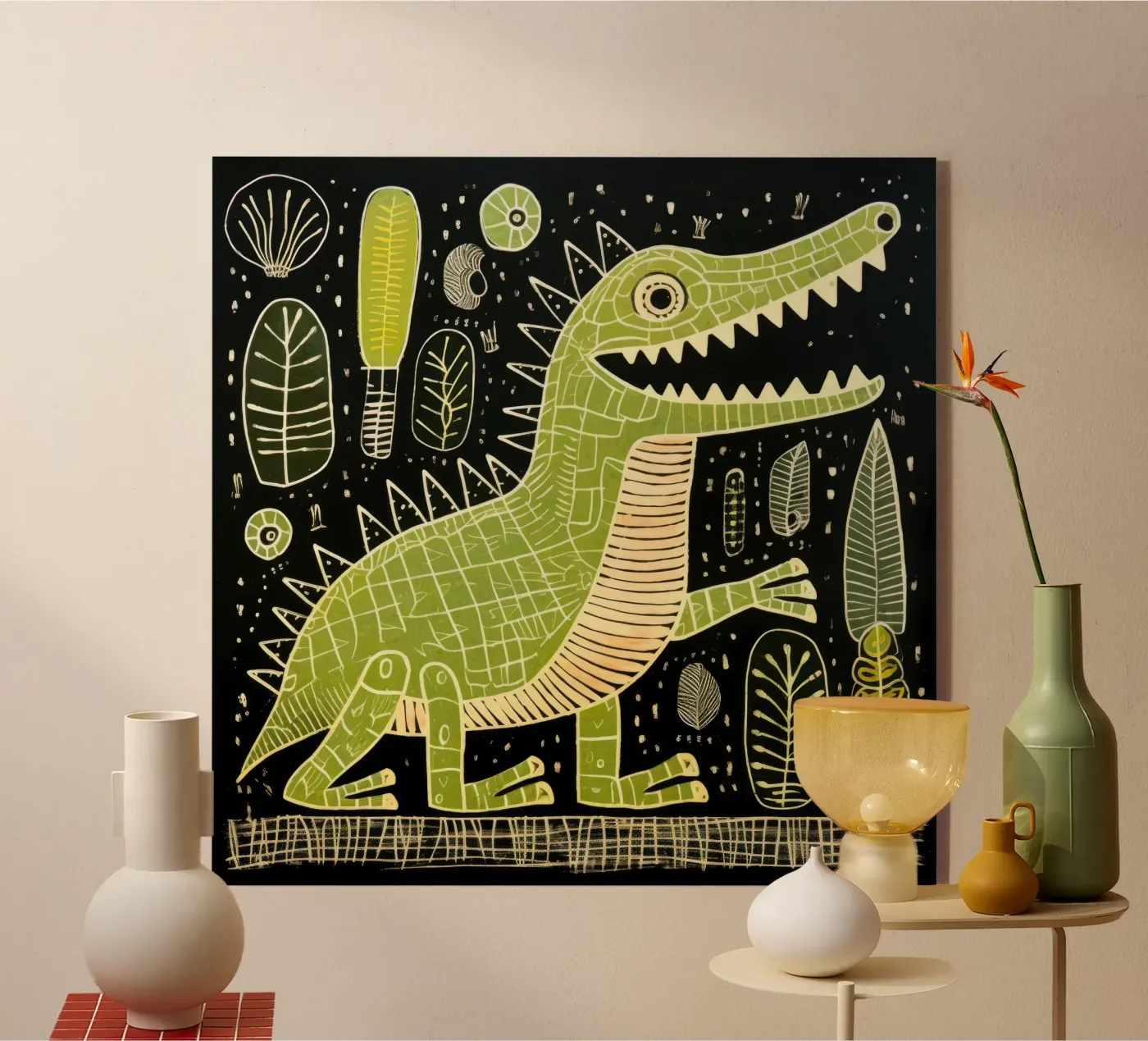 Alligator vert plexiglas de Minimal Animal Art