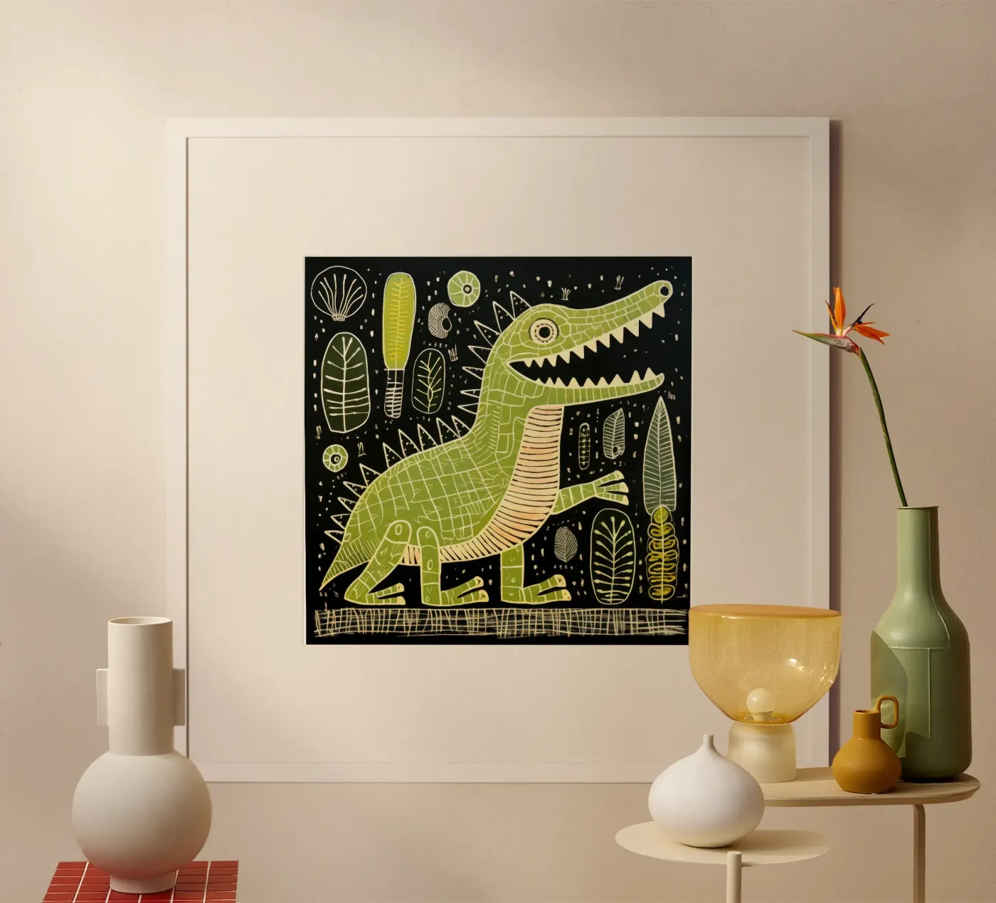 Alligatore verde poster da Minimal Animal Art