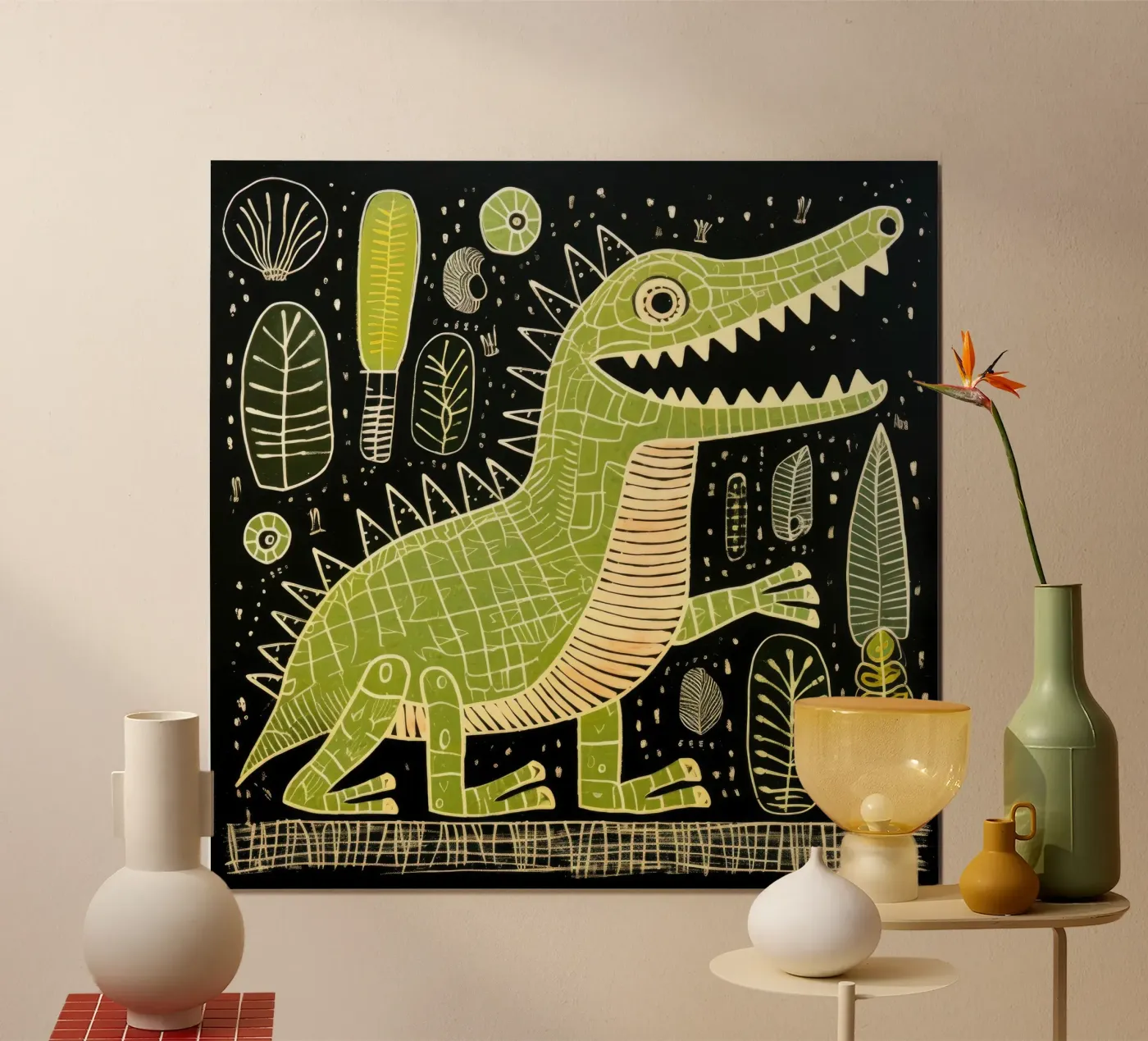 Alligatore verde poster da Minimal Animal Art