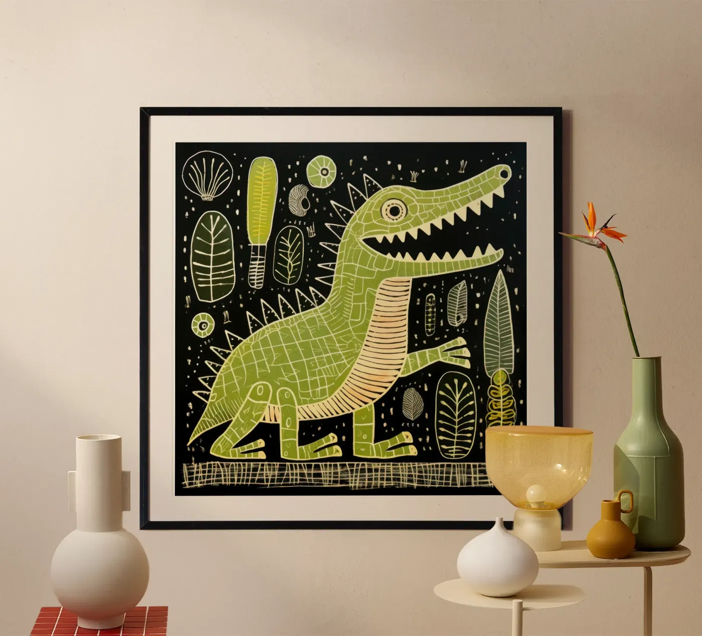 Alligatore verde poster da Minimal Animal Art