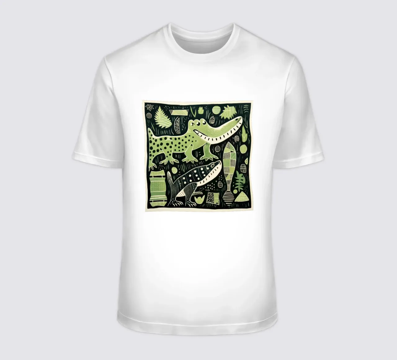 Alligatore verde 3 t-shirt da Minimal Animal Art