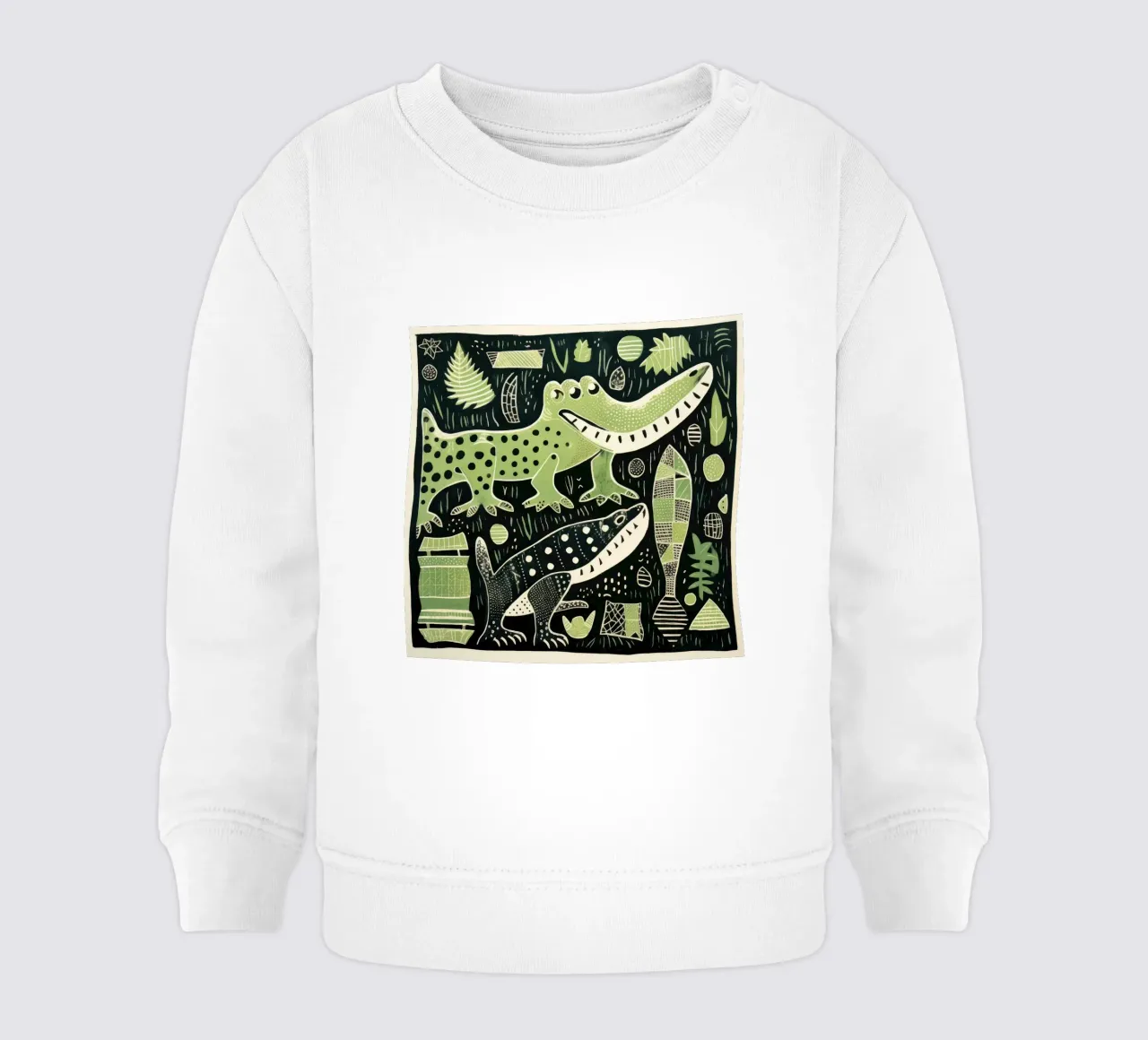 Alligatore verde 3 felpa neonato da Minimal Animal Art