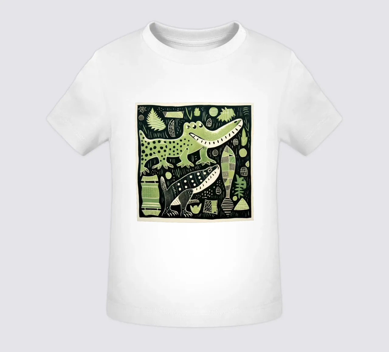 Alligatore verde 3 maglietta neonato da Minimal Animal Art