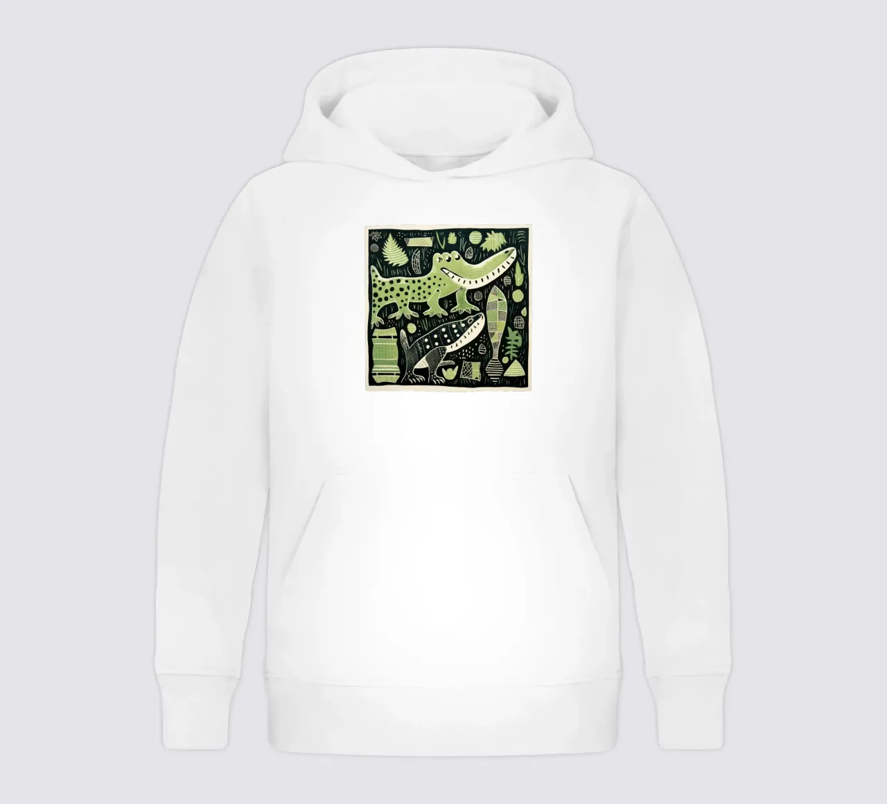 Alligatore verde 3 felpa bambino con cappuccio da Minimal Animal Art