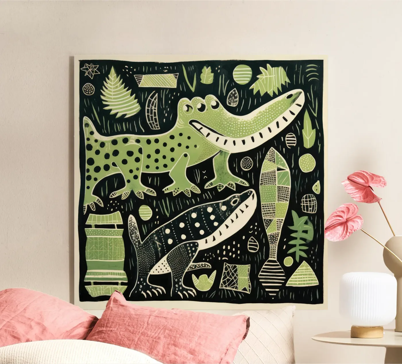 Green Alligator plexiglass da Minimal Animal Art