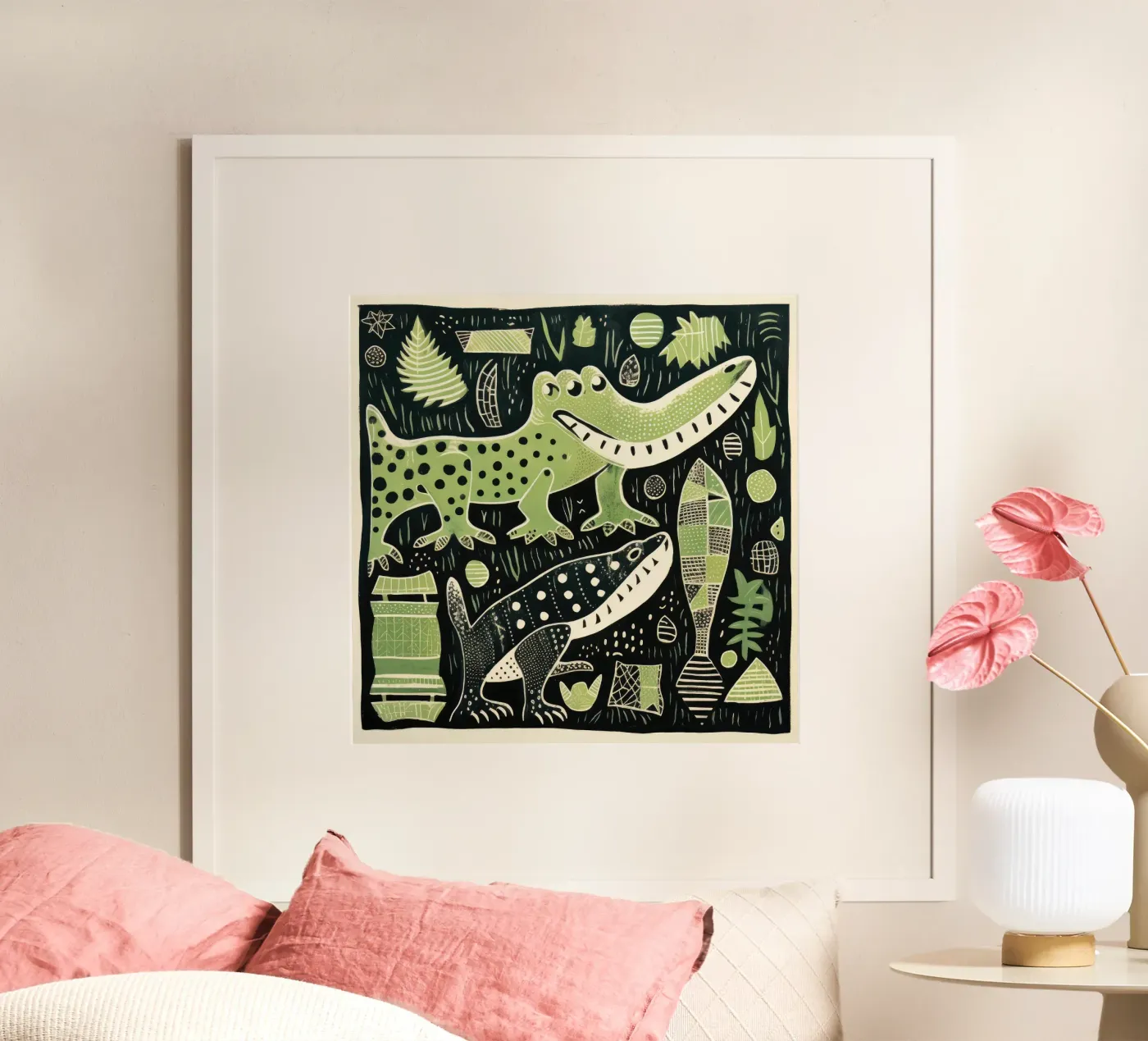 Green Alligator poster da Minimal Animal Art