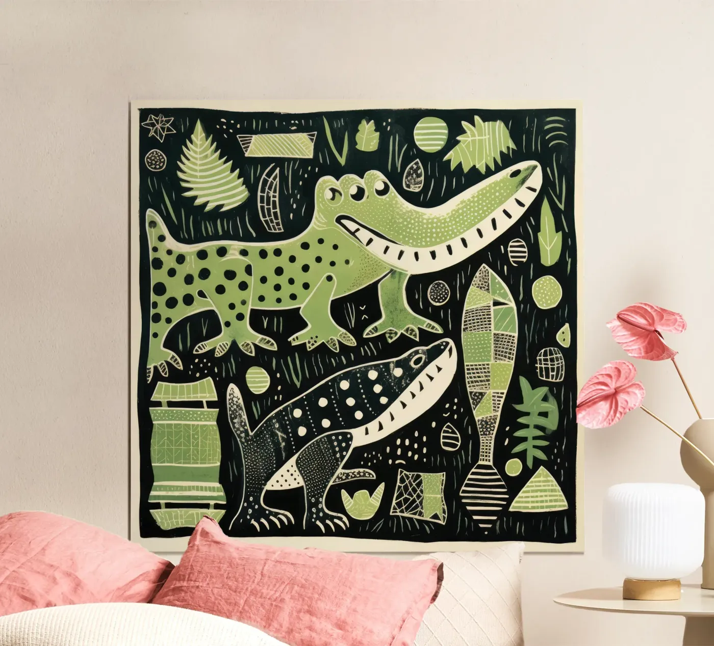 Green Alligator poster da Minimal Animal Art