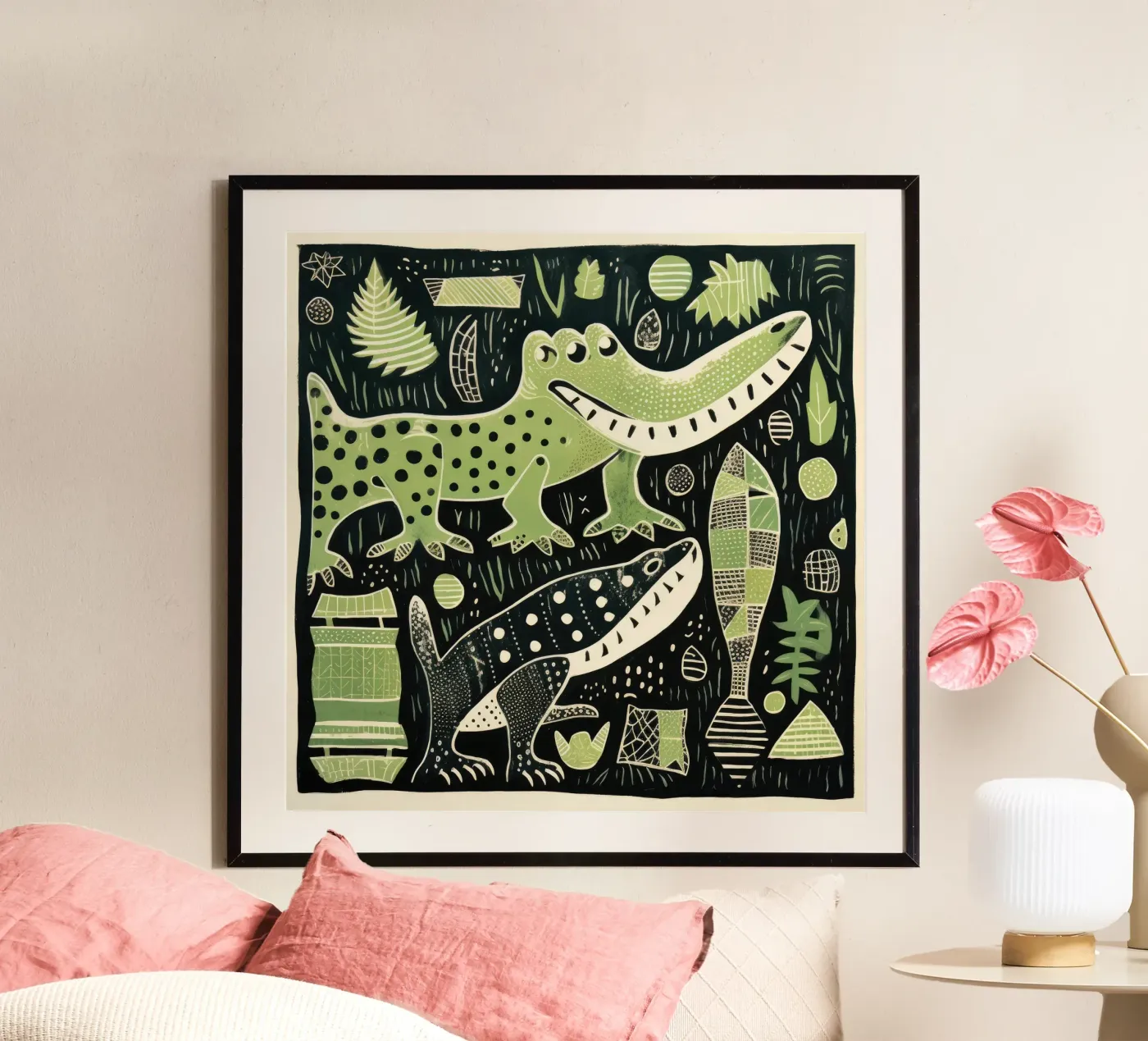 Green Alligator poster da Minimal Animal Art