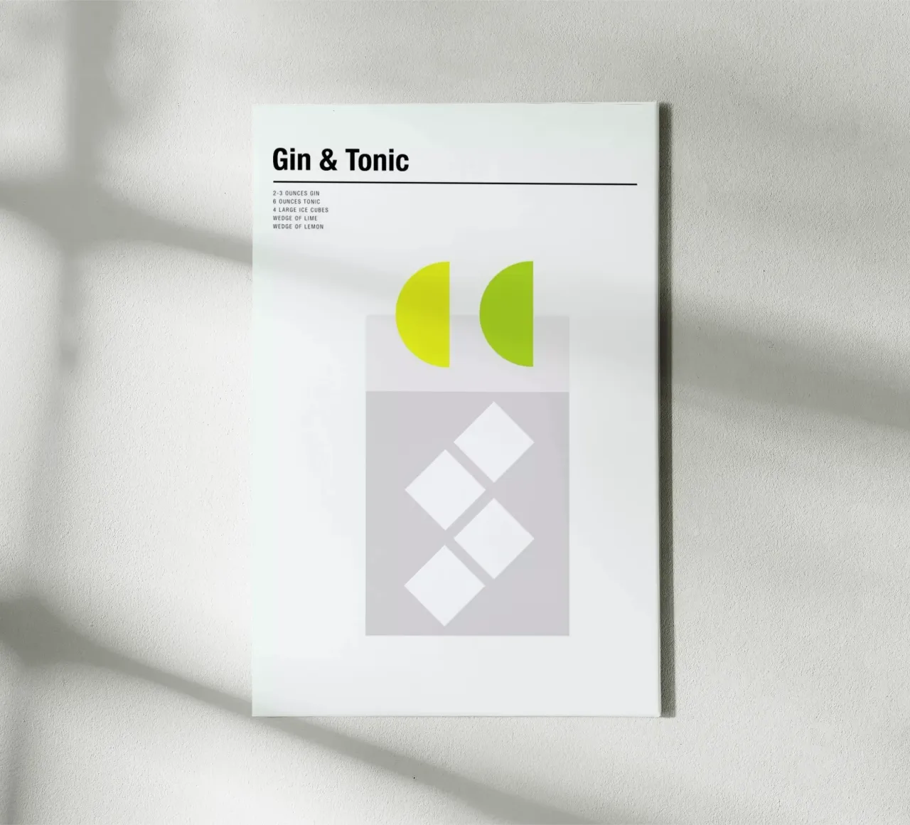 Gin & Tonic canvas met Baklijst van Nick Barclay
