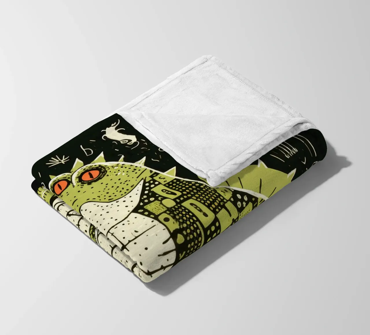 Alligatore verde 4 coperta in pile da Minimal Animal Art