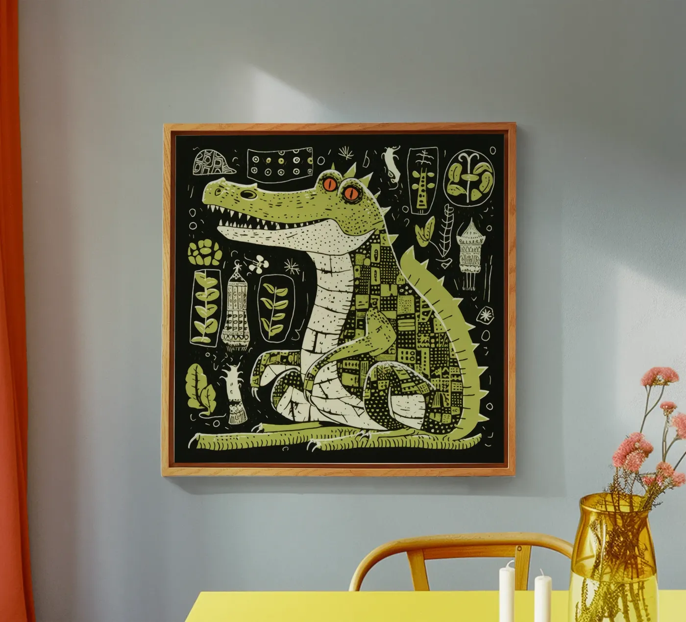 Alligator vert plexiglas de Minimal Animal Art