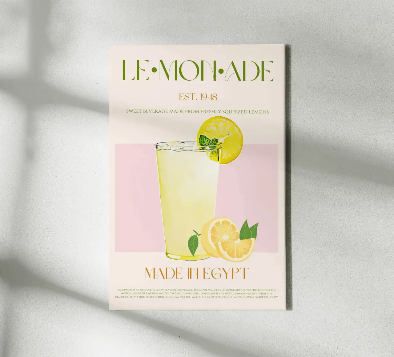 Lemonade Print canvas by KOKRPrints