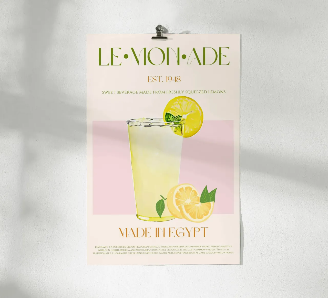 Lemonade Print poster by KOKRPrints