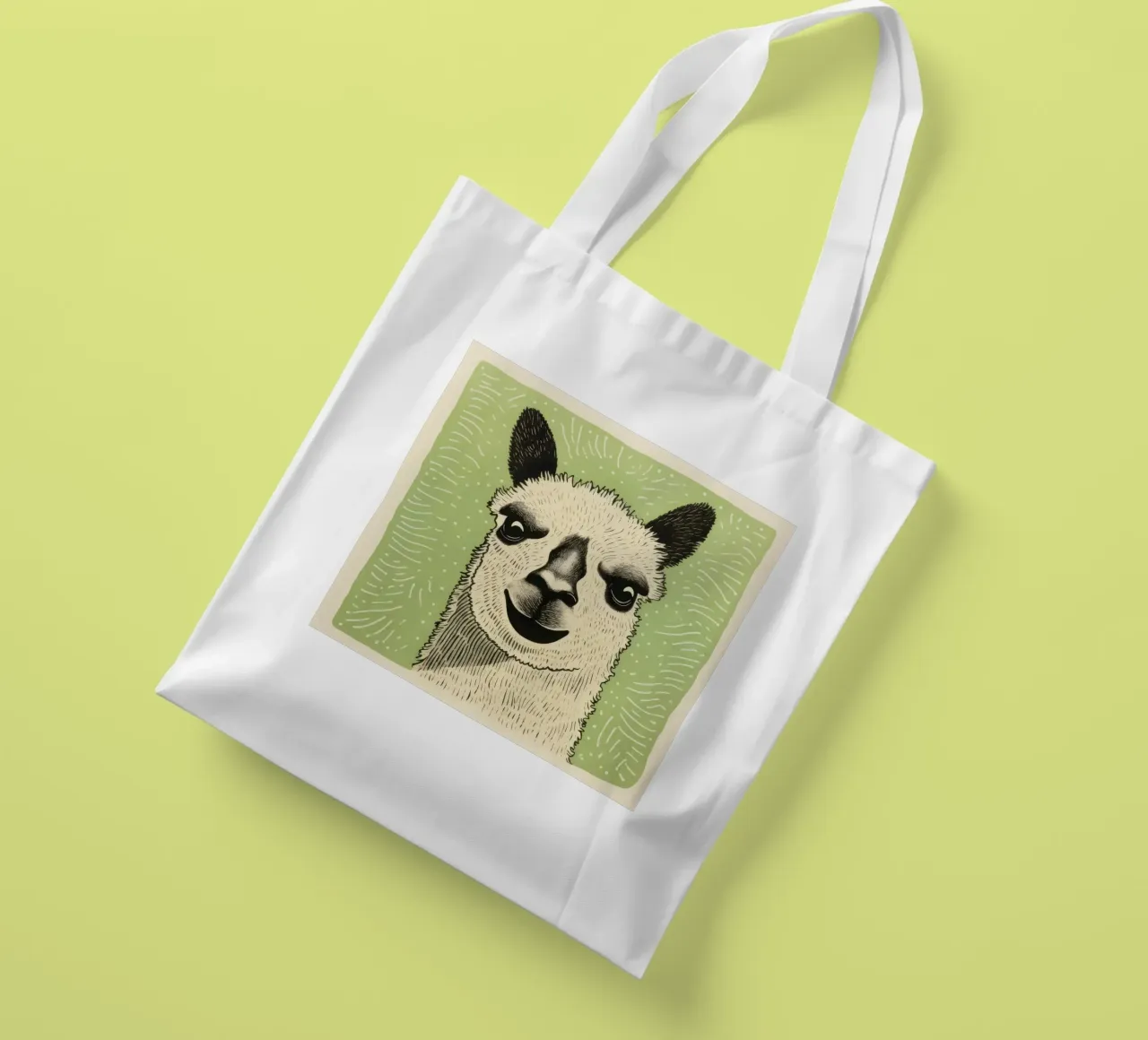 Alpaca verde 1 borsa in juta da Minimal Animal Art