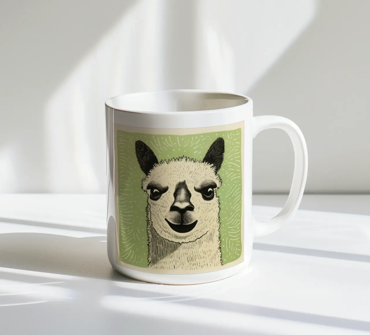 Alpaca verde 1 tazza in ceramica da Minimal Animal Art