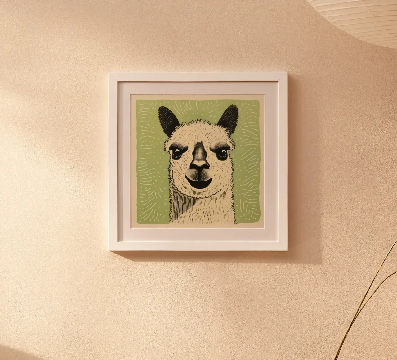 Alpaca verde poster da Minimal Animal Art