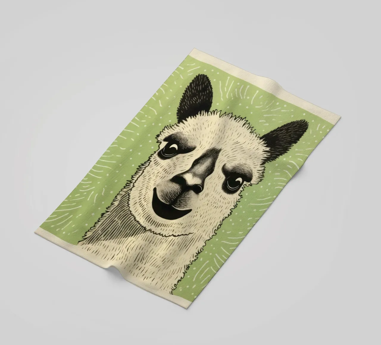 Alpaca verde 1 telo mare da Minimal Animal Art
