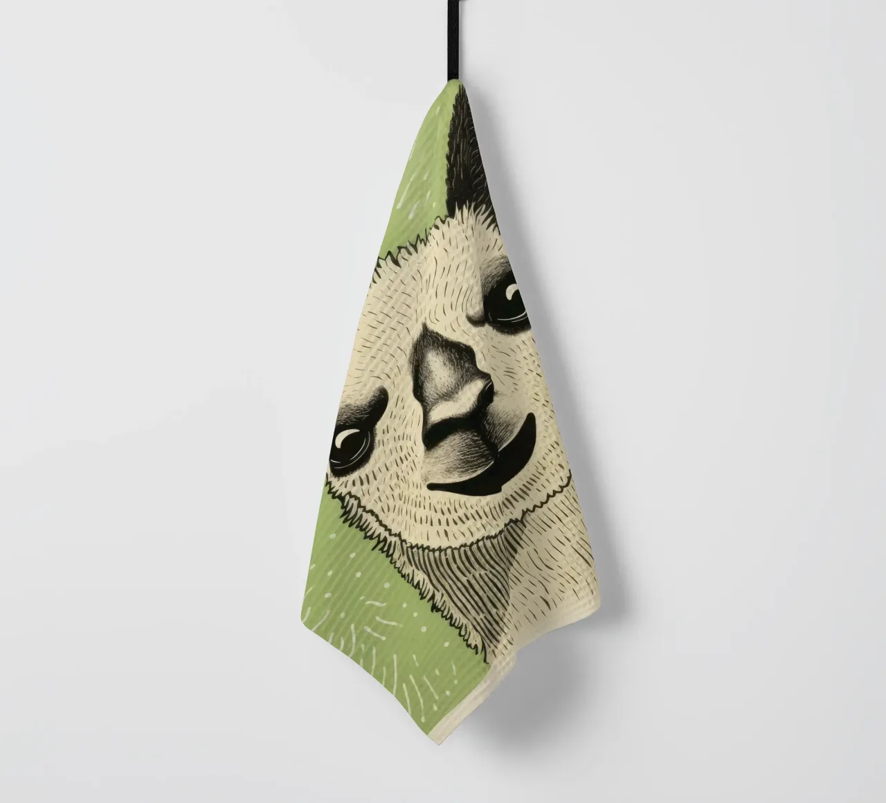 Alpaca verde 1 canovaccio da cucina da Minimal Animal Art