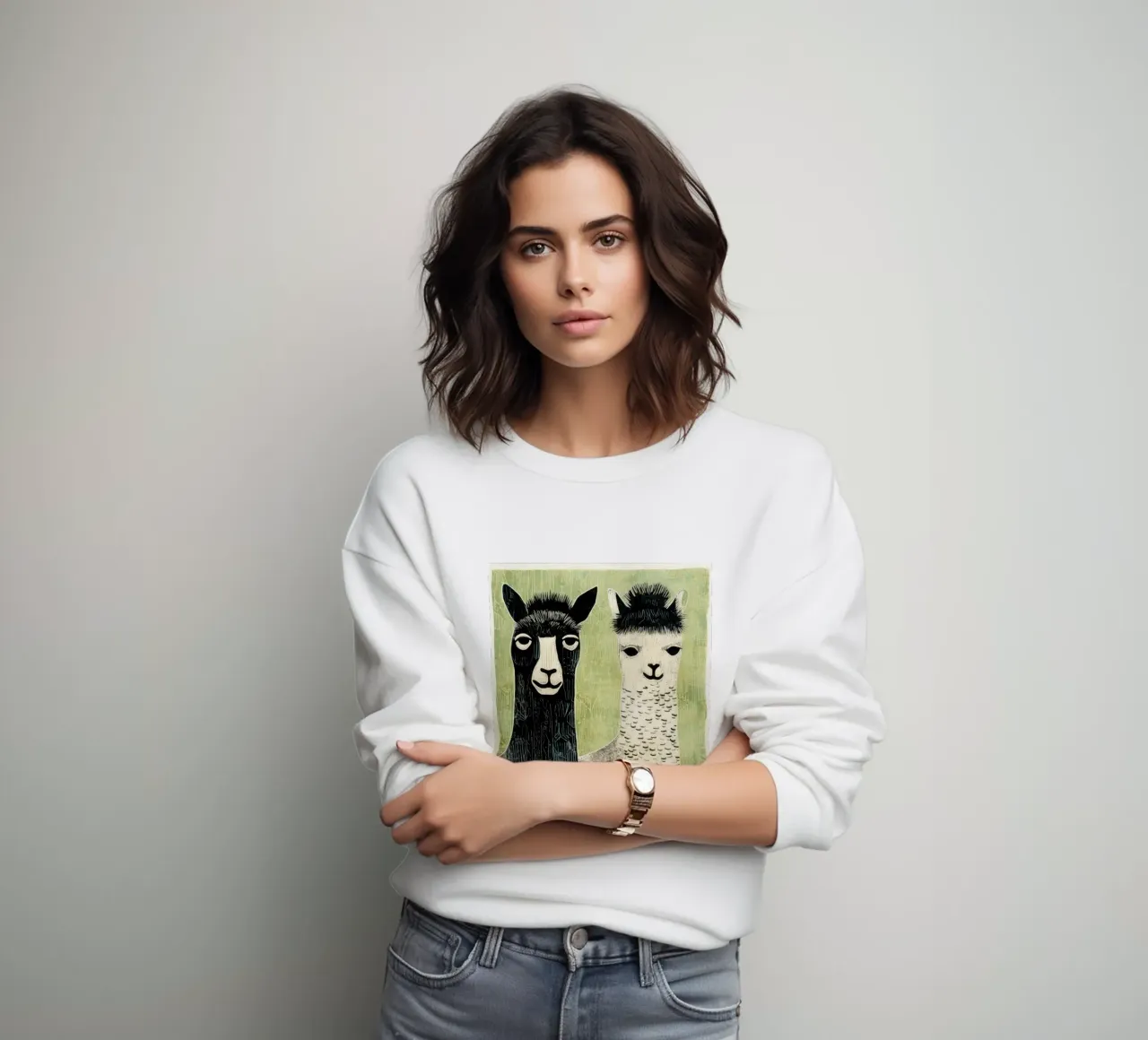 Alpaca verdi felpa da Minimal Animal Art