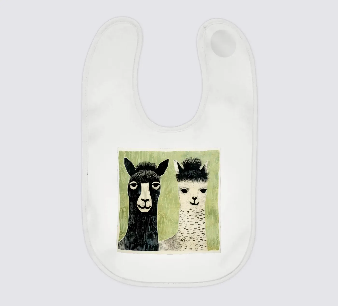 Green Alpacas bavaglino da Minimal Animal Art