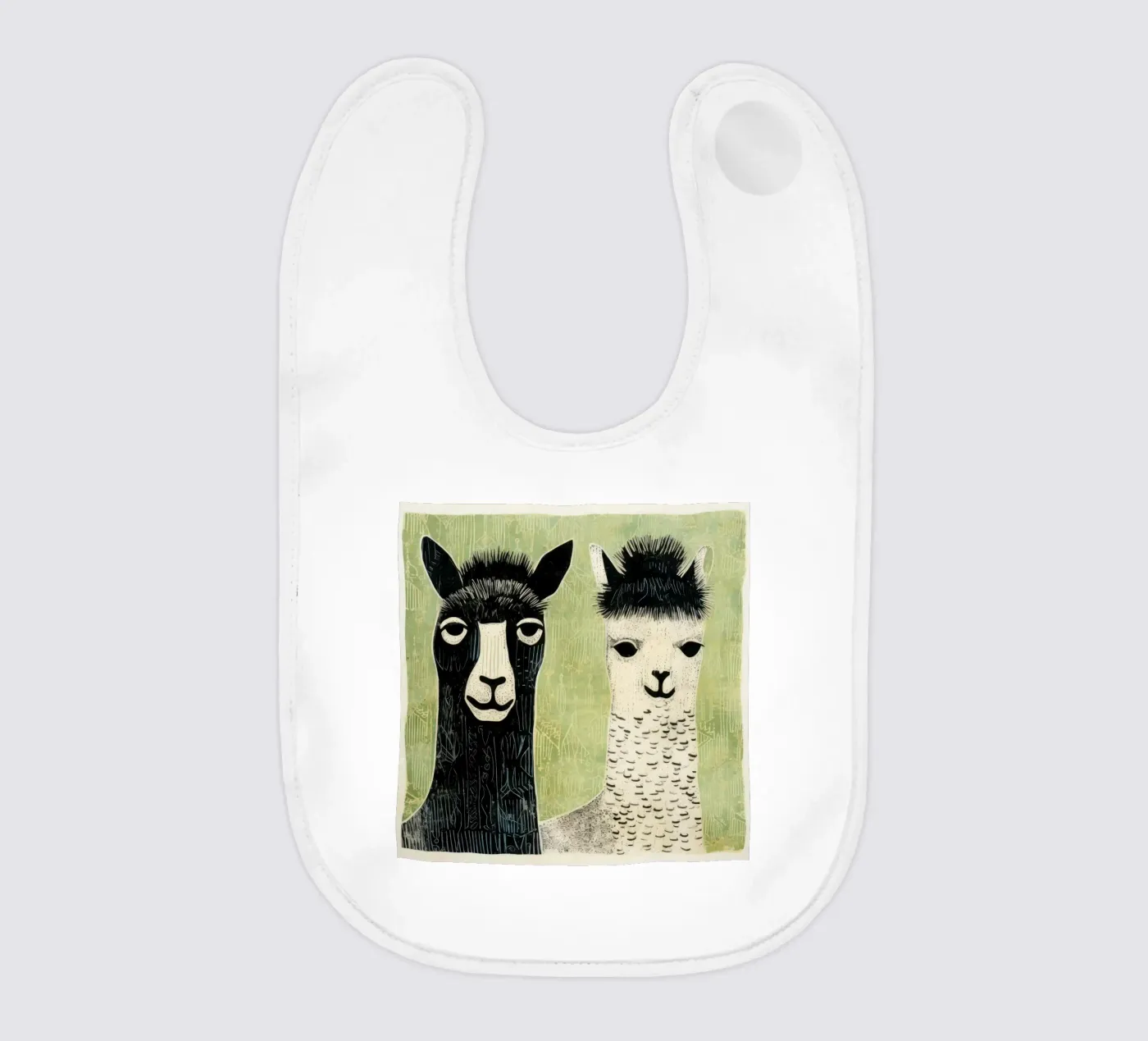 Green Alpacas bavaglino da Minimal Animal Art