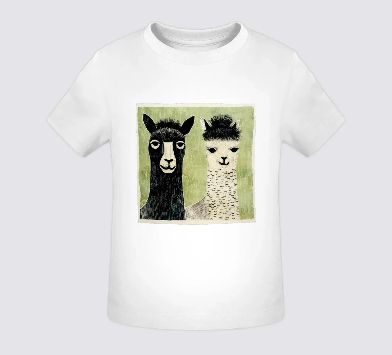 Alpaca verde 2 maglietta neonato da Minimal Animal Art