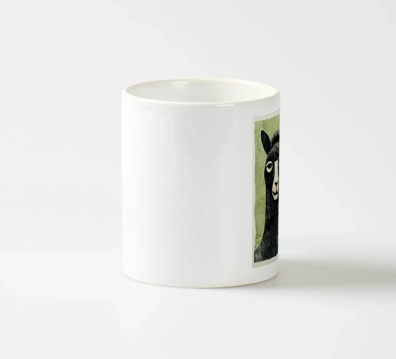 Alpaca verde 2 tazza in ceramica da Minimal Animal Art