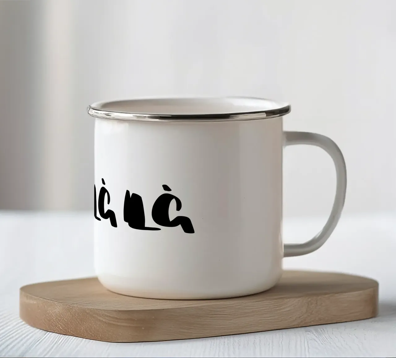 oh la la tazza in smalto da LIMITED EDITION LETTERS