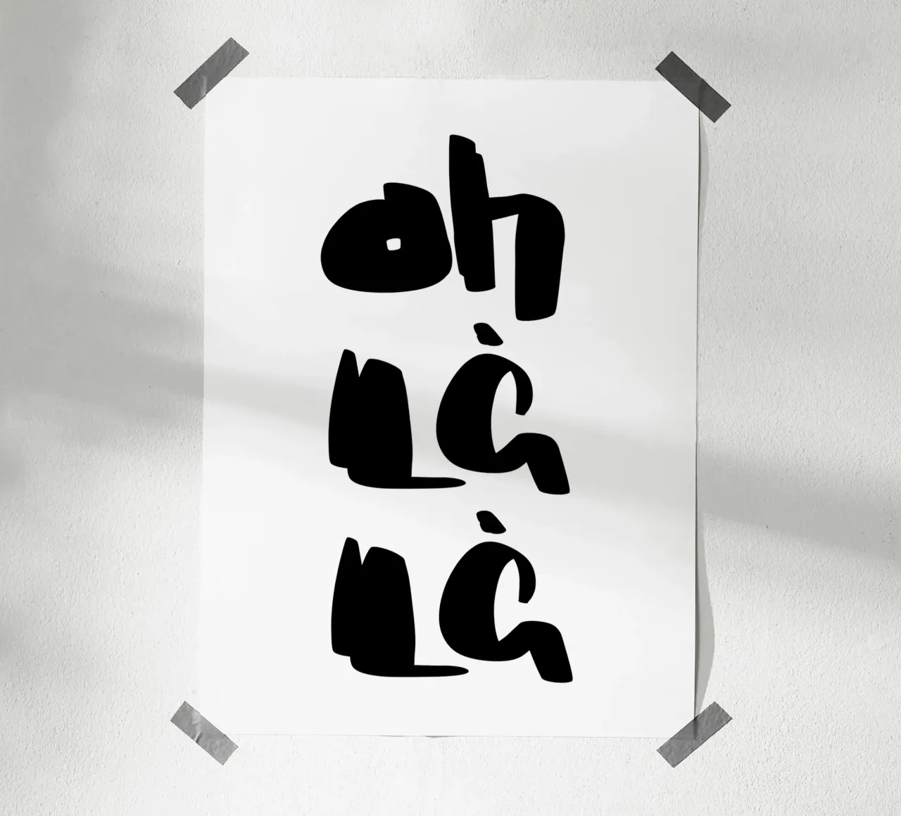 oh la la poster con telaio in alluminio da LIMITED EDITION LETTERS