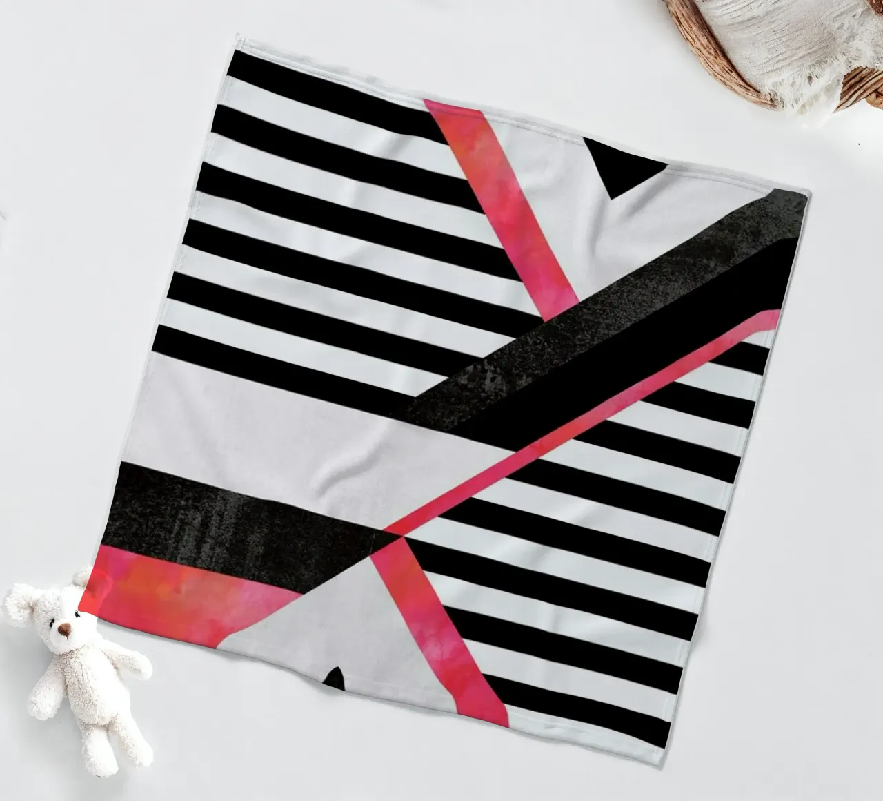 Stripe Combination fleece blanket by Elisabeth Fredriksson