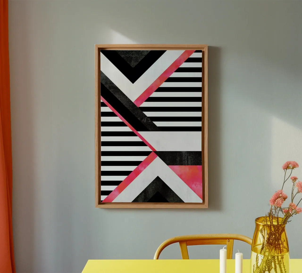 Stripe Combination canvas with Floater frame by Elisabeth Fredriksson