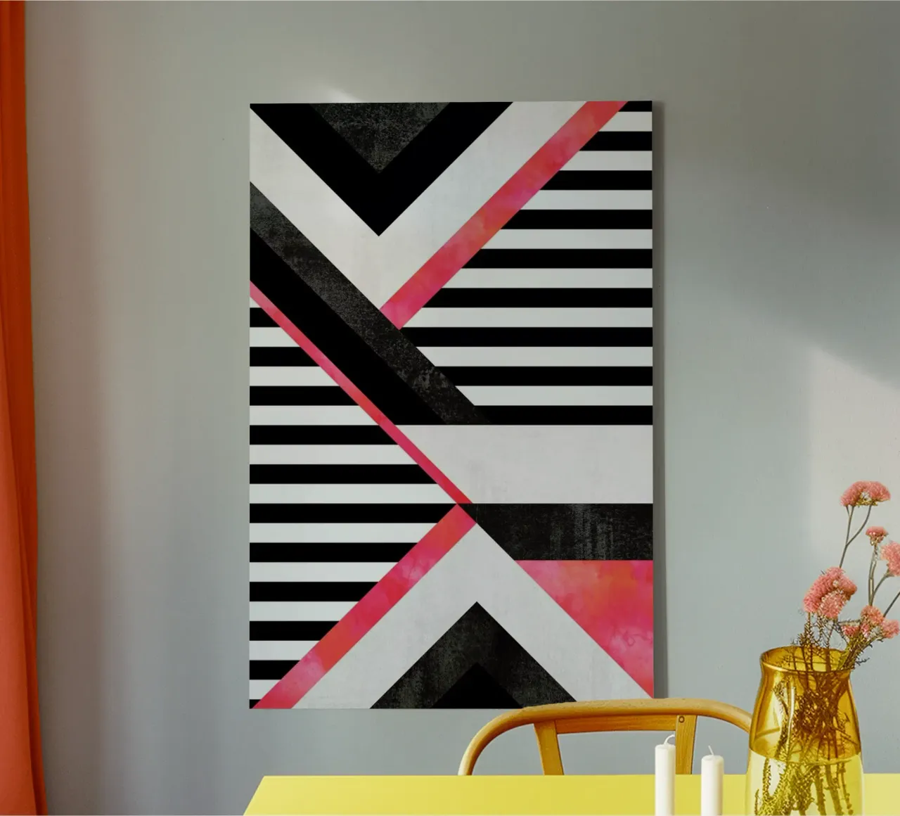 Stripe Combination canvas with Floater frame by Elisabeth Fredriksson