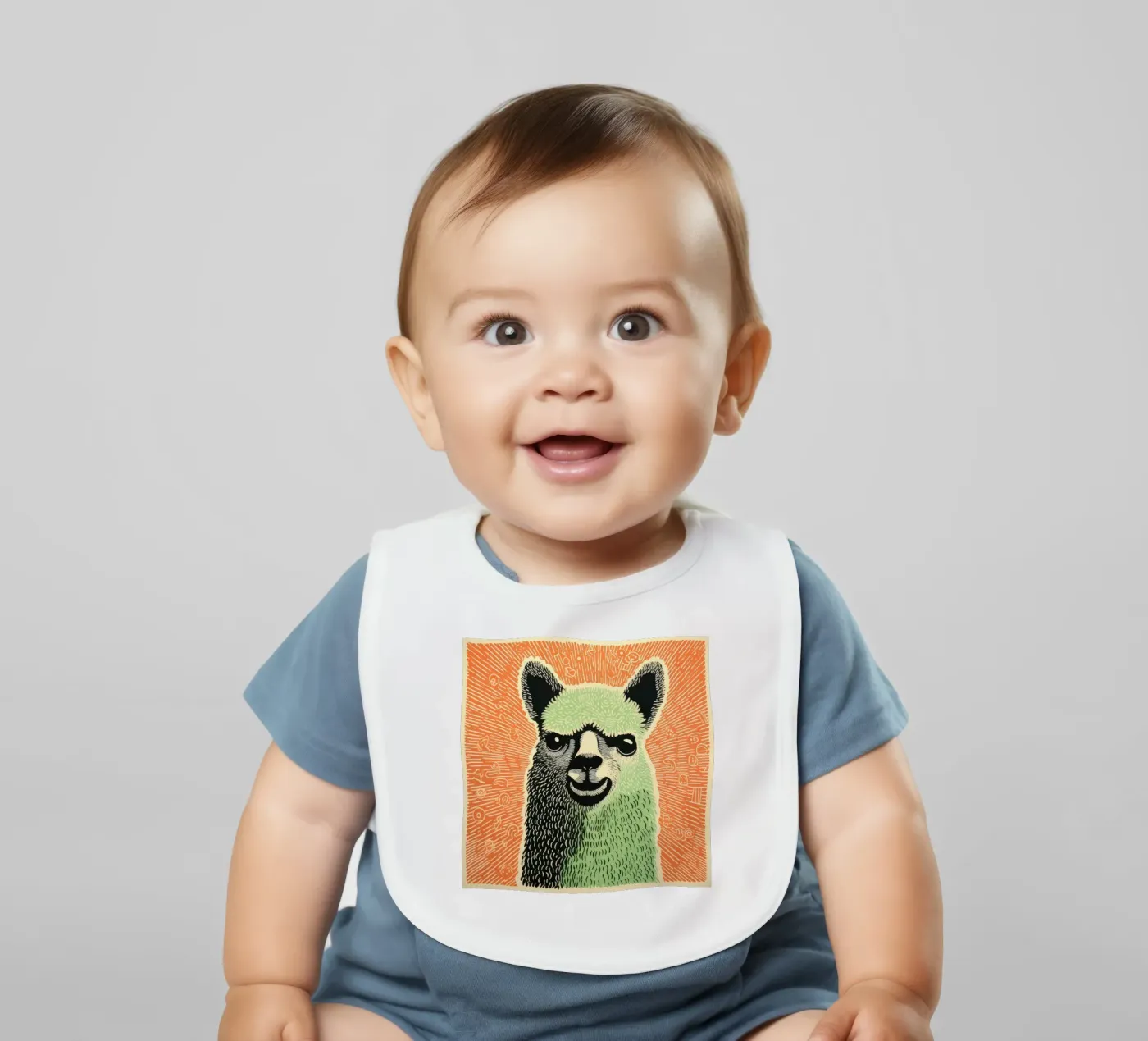 Alpaca verde bavaglino da Minimal Animal Art