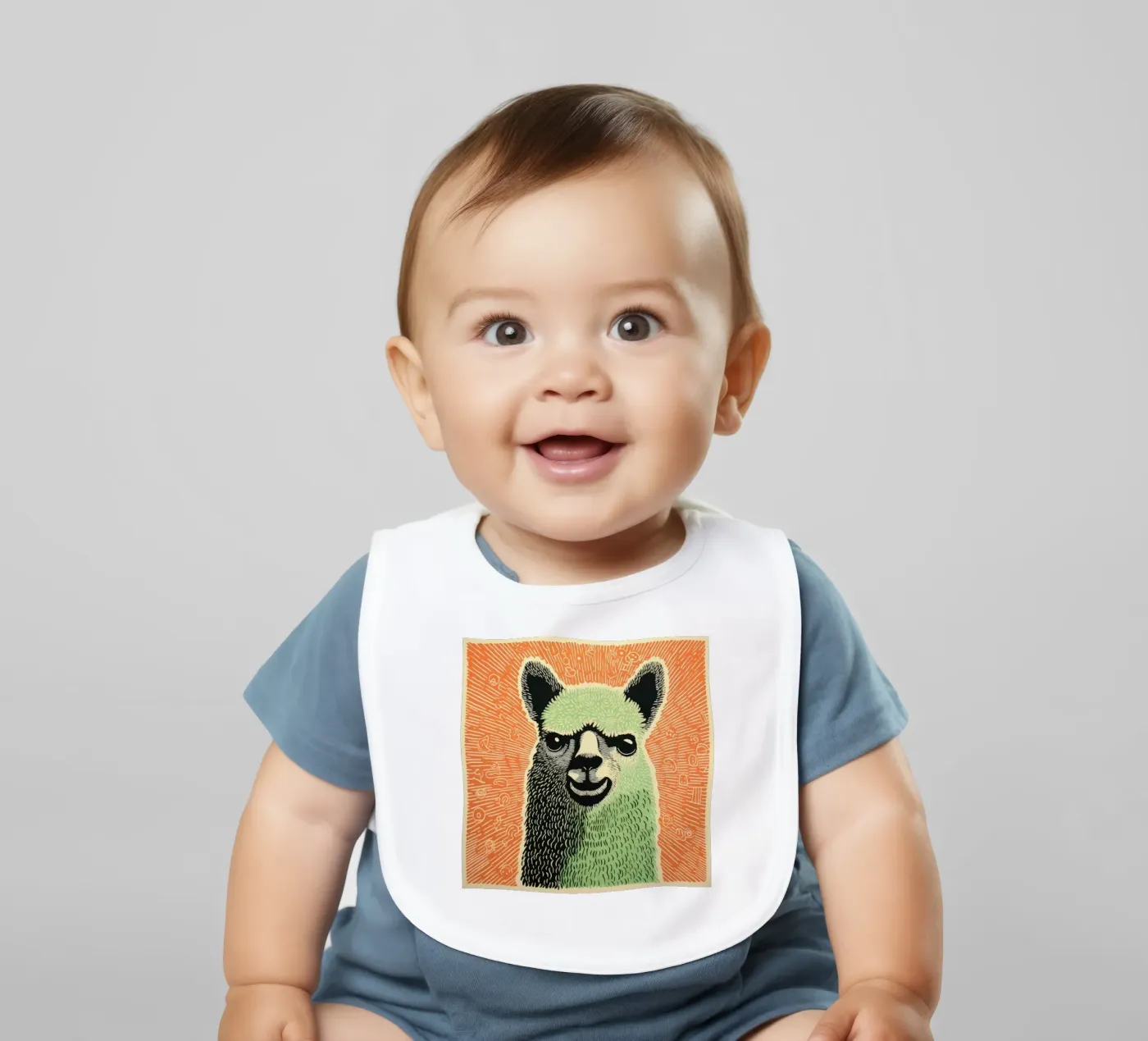 Alpaca verde bavaglino da Minimal Animal Art