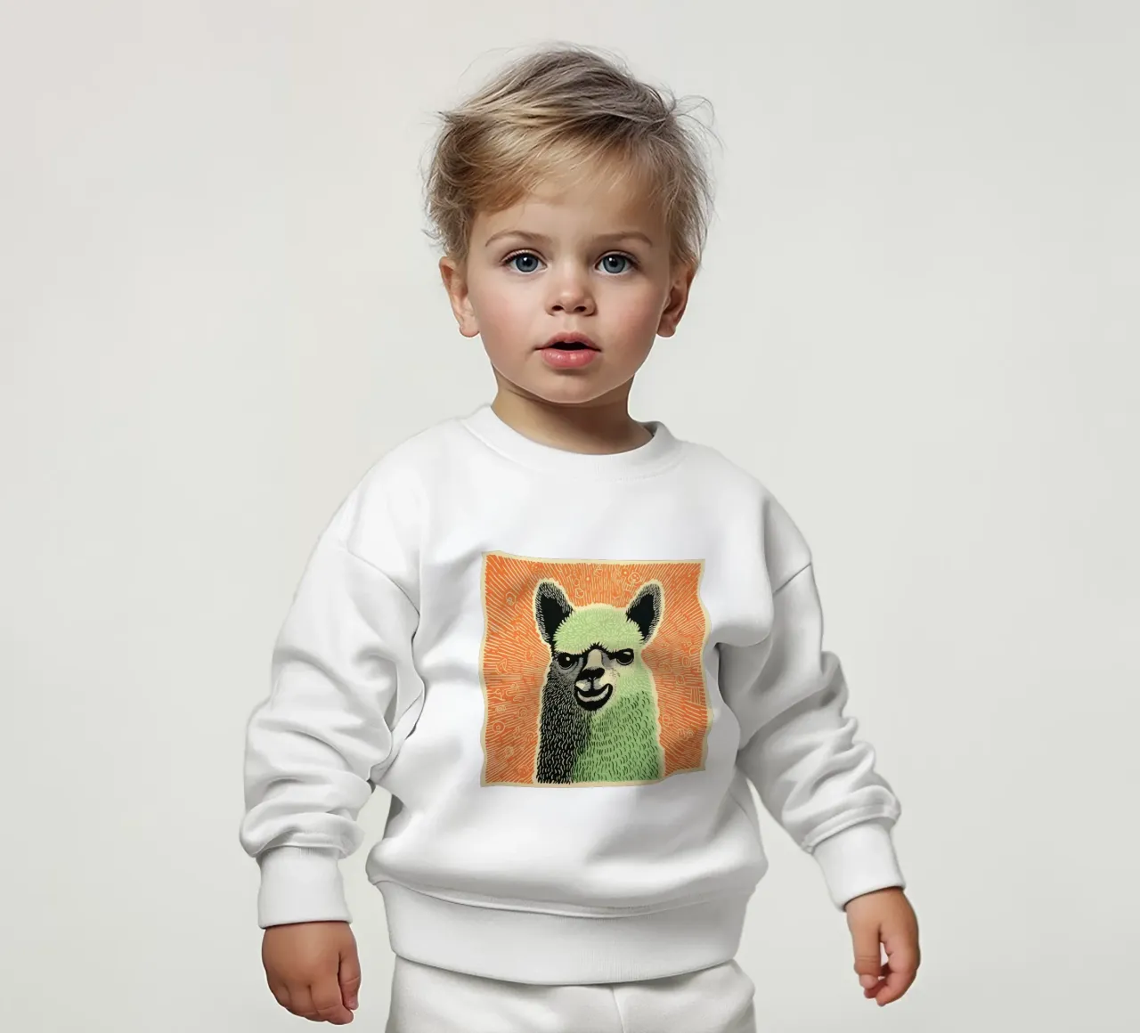 Alpaca verde 3 felpa neonato da Minimal Animal Art