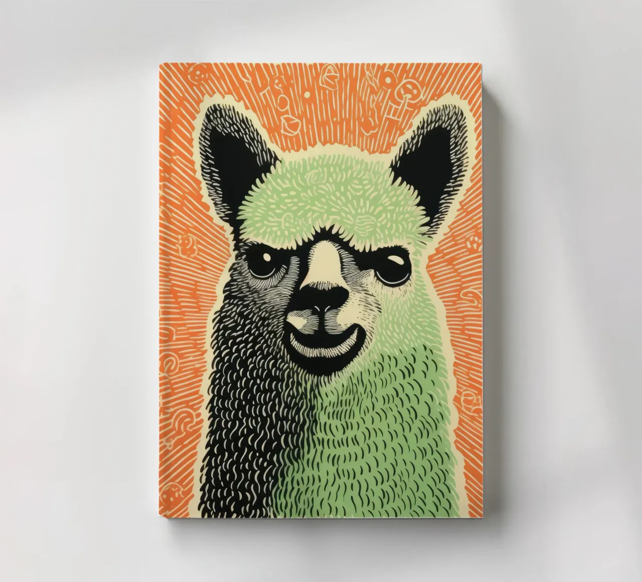 Green Alpaca 3 notebook by Minimal Animal Art