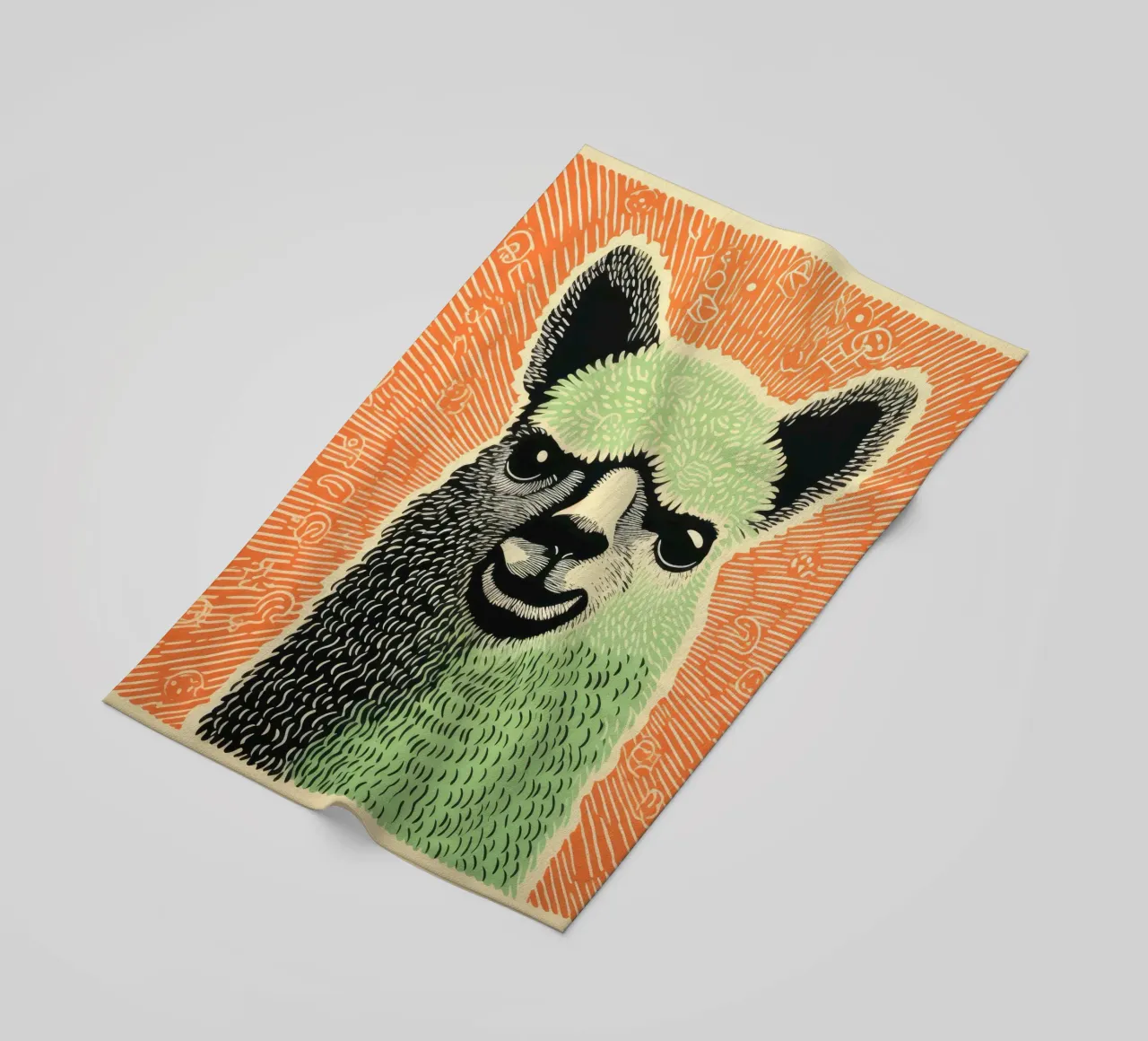 Alpaca verde 3 telo mare da Minimal Animal Art