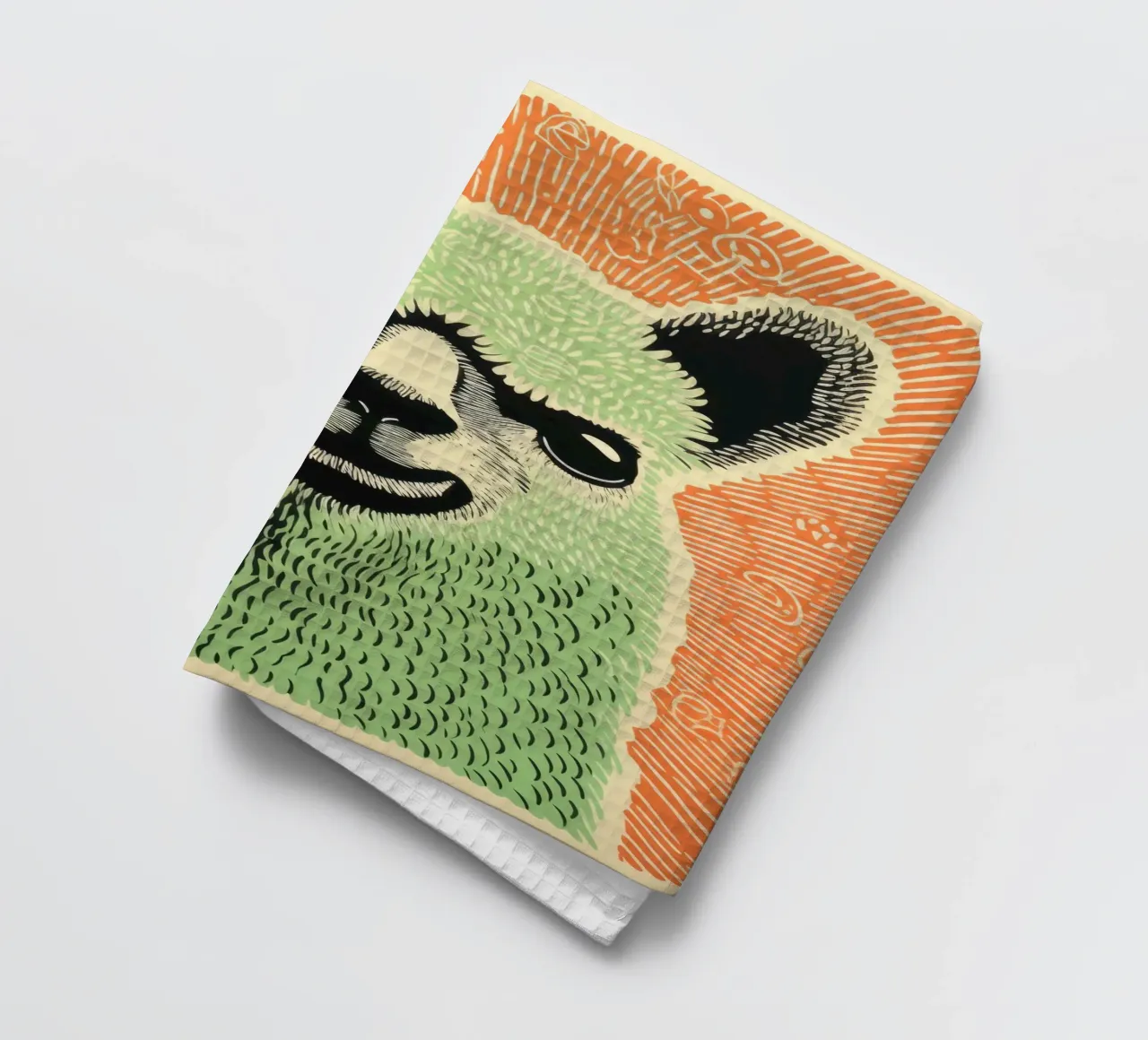Alpaca verde 3 canovaccio da cucina da Minimal Animal Art