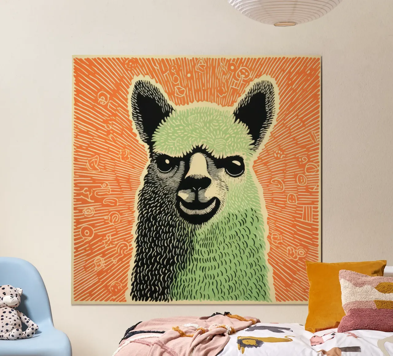Alpaca verde 3 carta hahnemühle da Minimal Animal Art