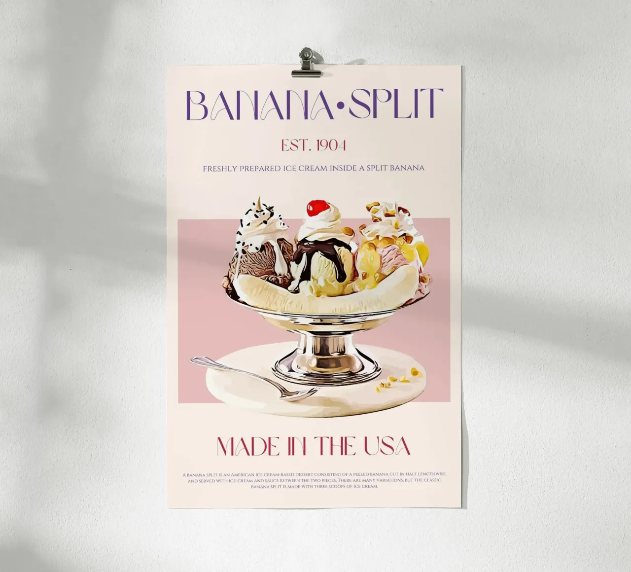 Banana Split Print poster by KOKRPrints