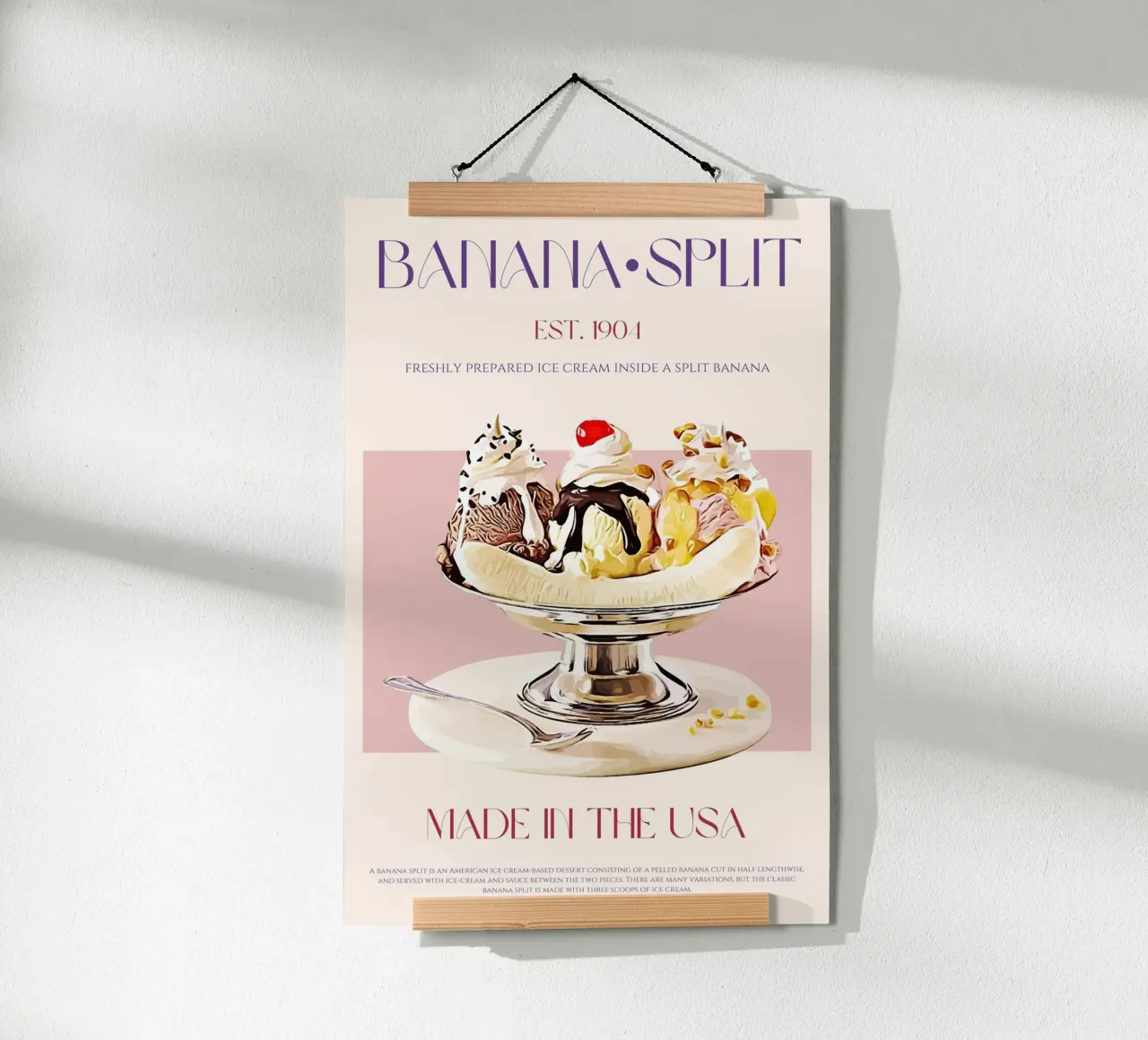 Banana Split Print poster by KOKRPrints