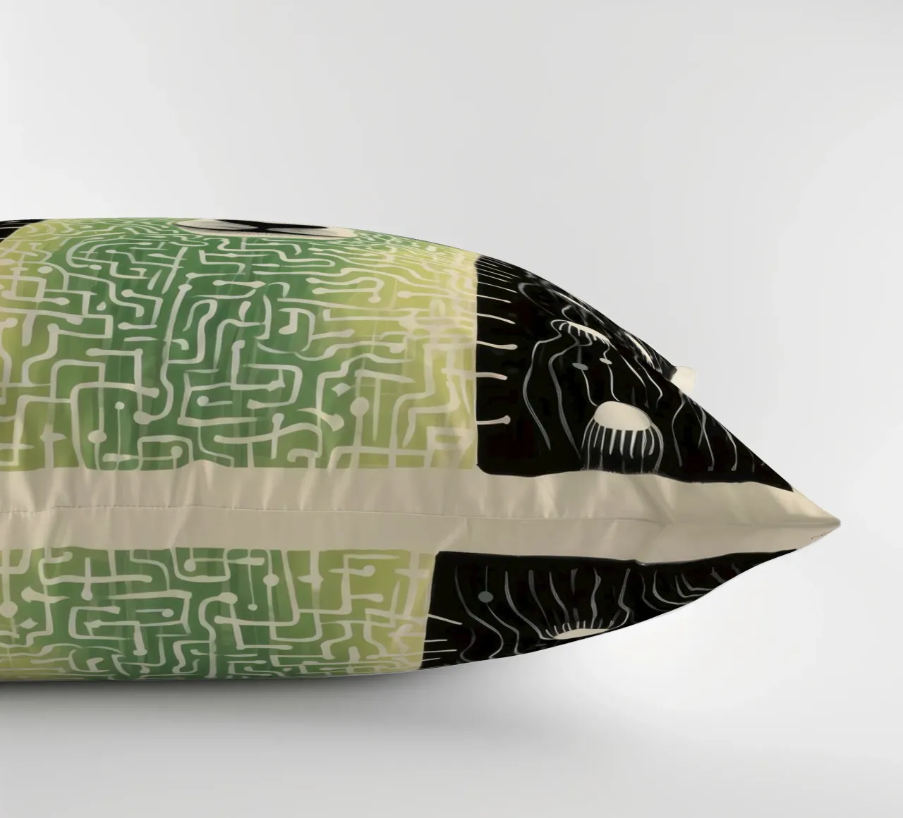 Alpaca verde 4 cuscino da Minimal Animal Art
