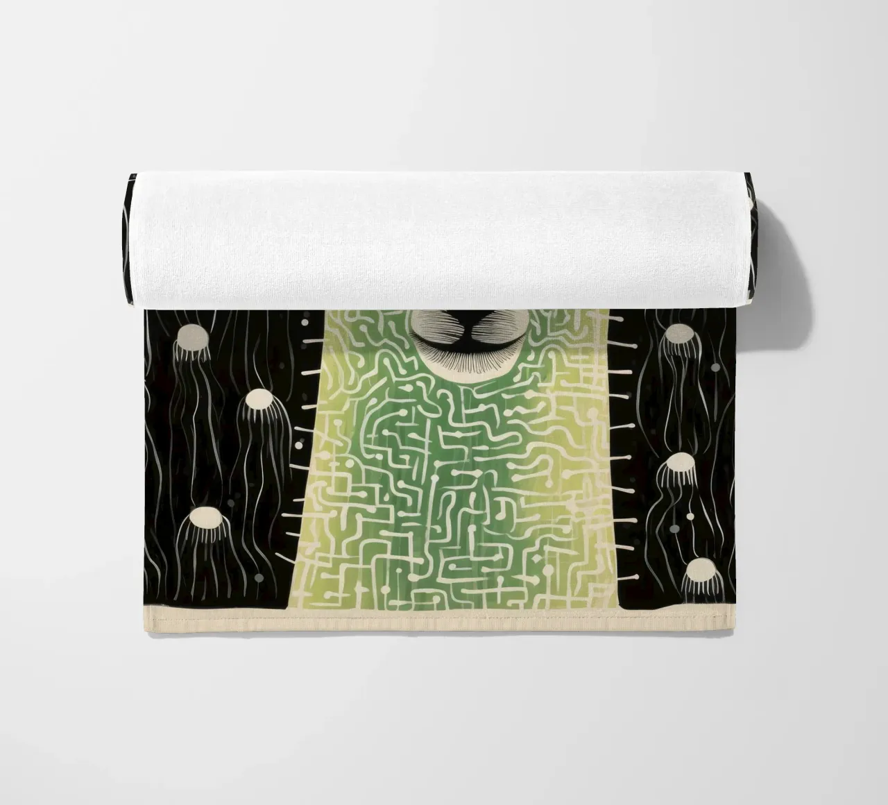 Alpaca verde 4 telo mare da Minimal Animal Art