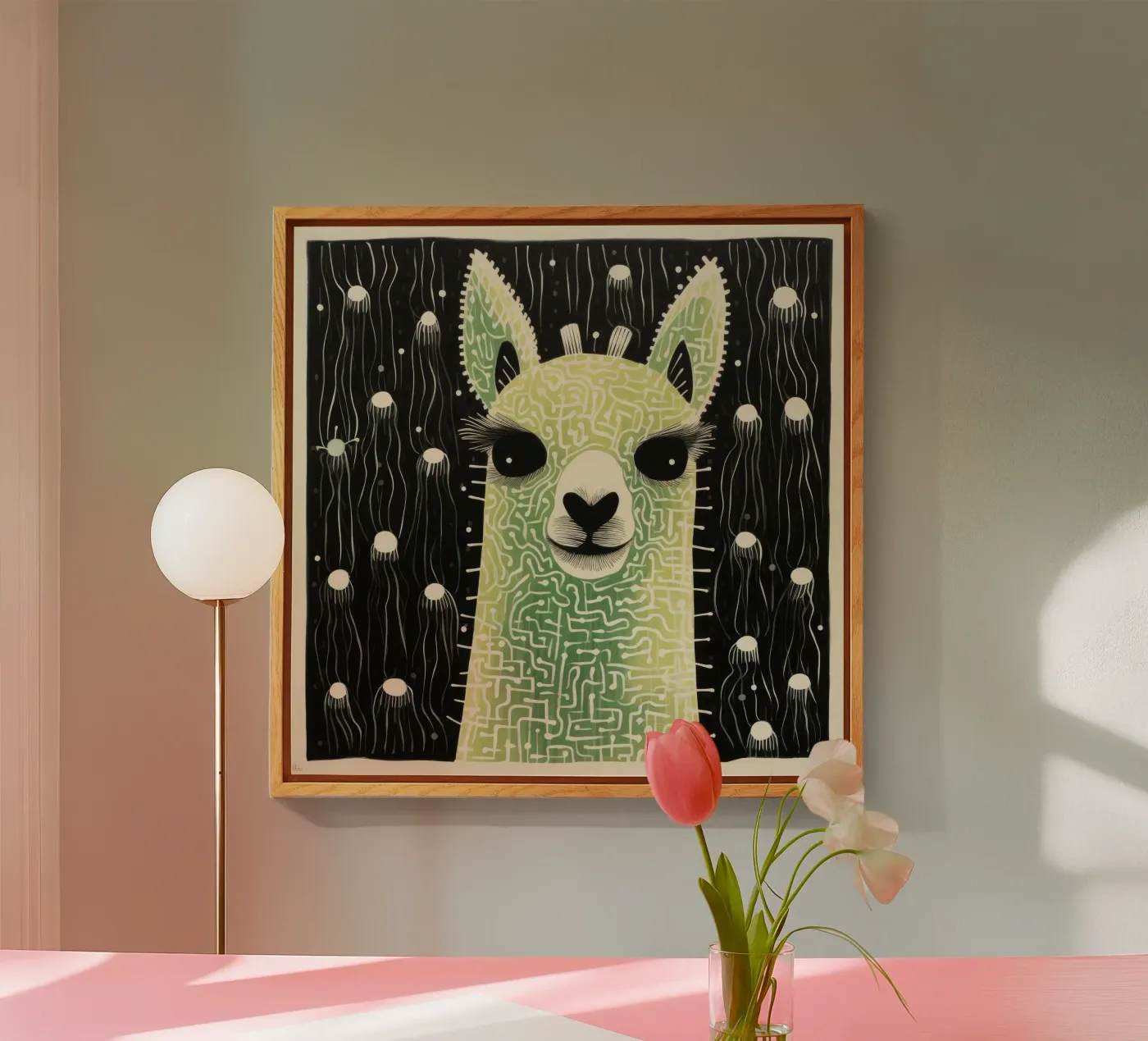 Alpaga vert plexiglas de Minimal Animal Art