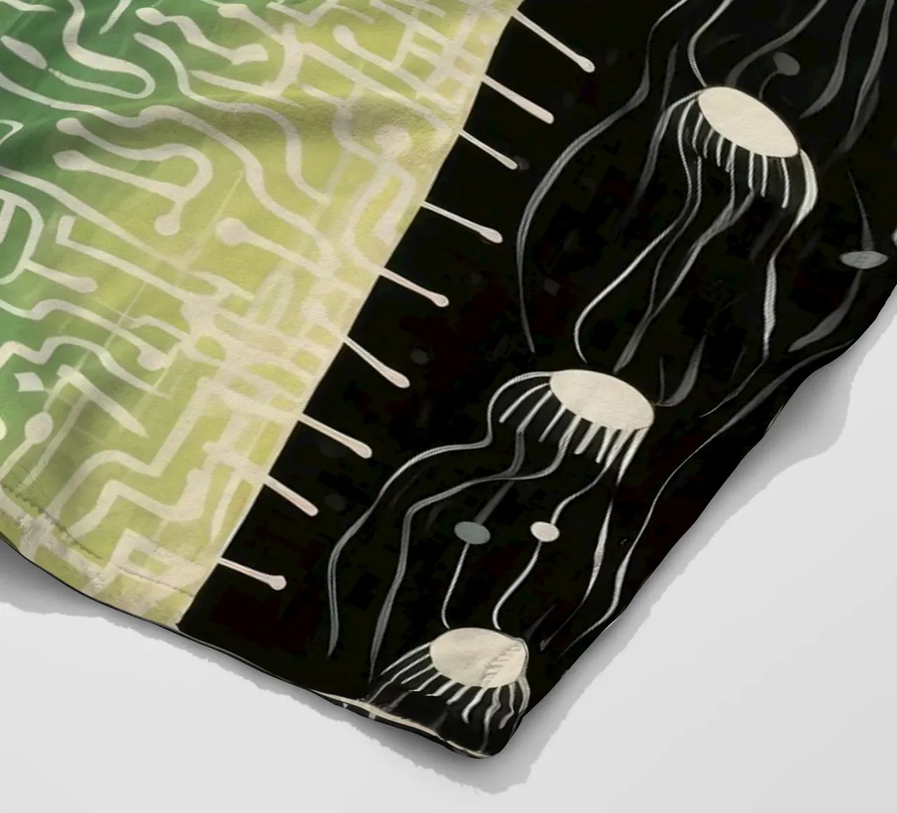 Alpaca verde 4 coperta in pile da Minimal Animal Art