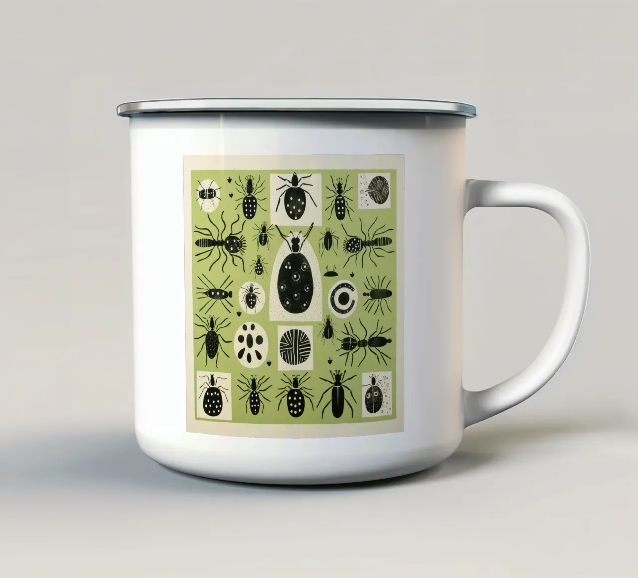 Formica verde 1 tazza in smalto da Minimal Animal Art