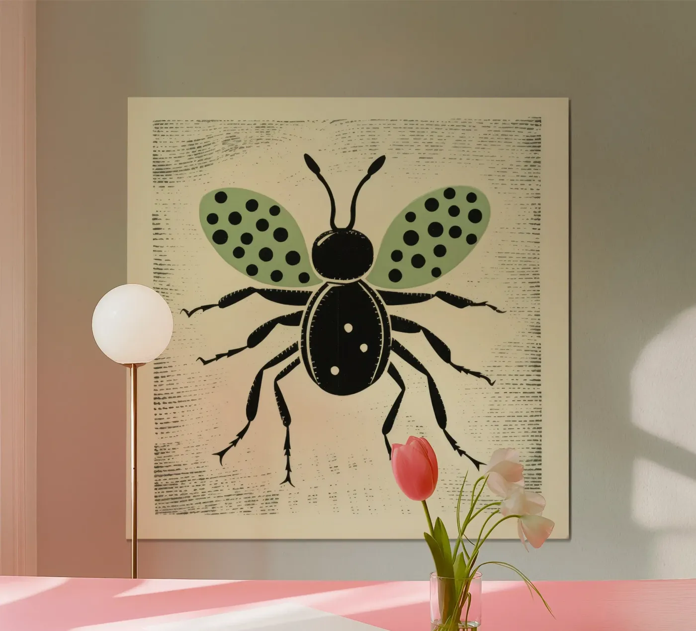 Groene mier poster van Minimal Animal Art