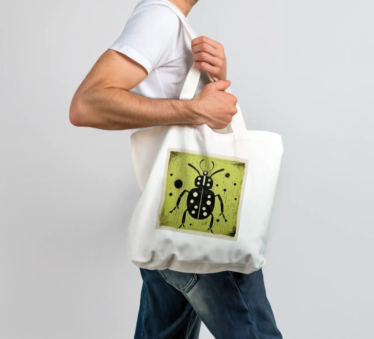 Green Ant 3 tote bag by Minimal Animal Art